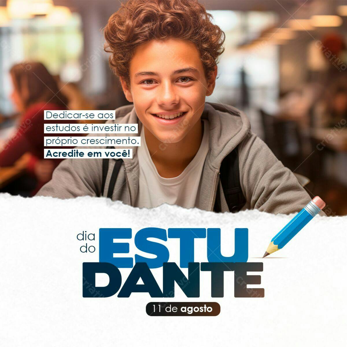 Postagem Dia do Estudante PSD Editável