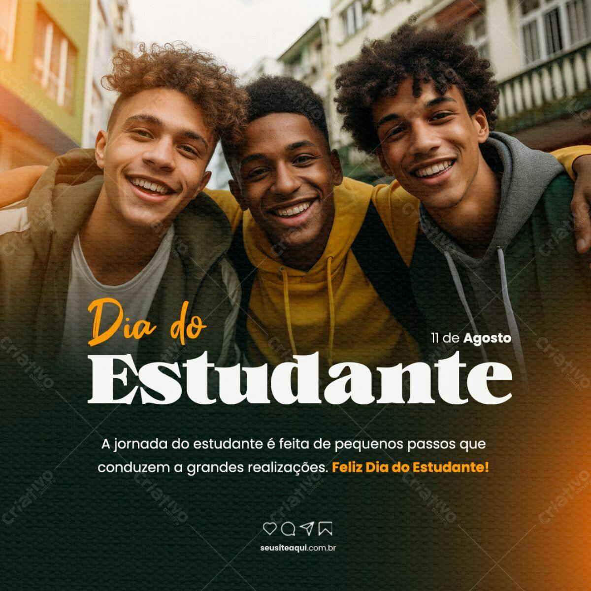 Postagem Dia do Estudante PSD Editável