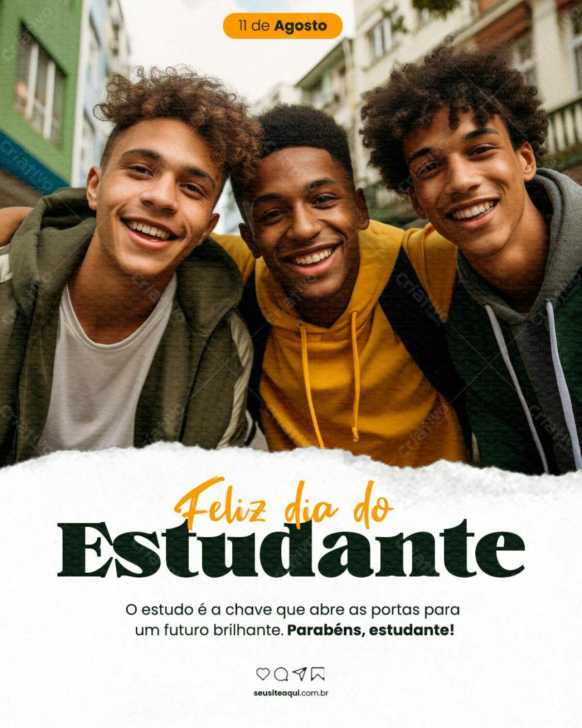 Flyer Dia do Estudante PSD Editável