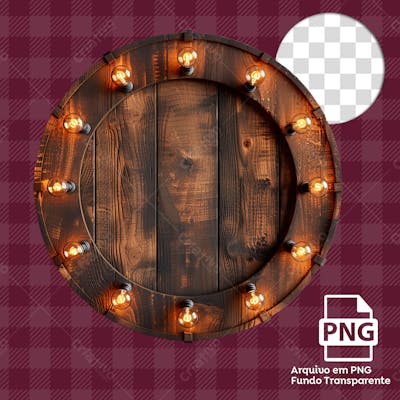 Circulo De Madeira Com Luzes png