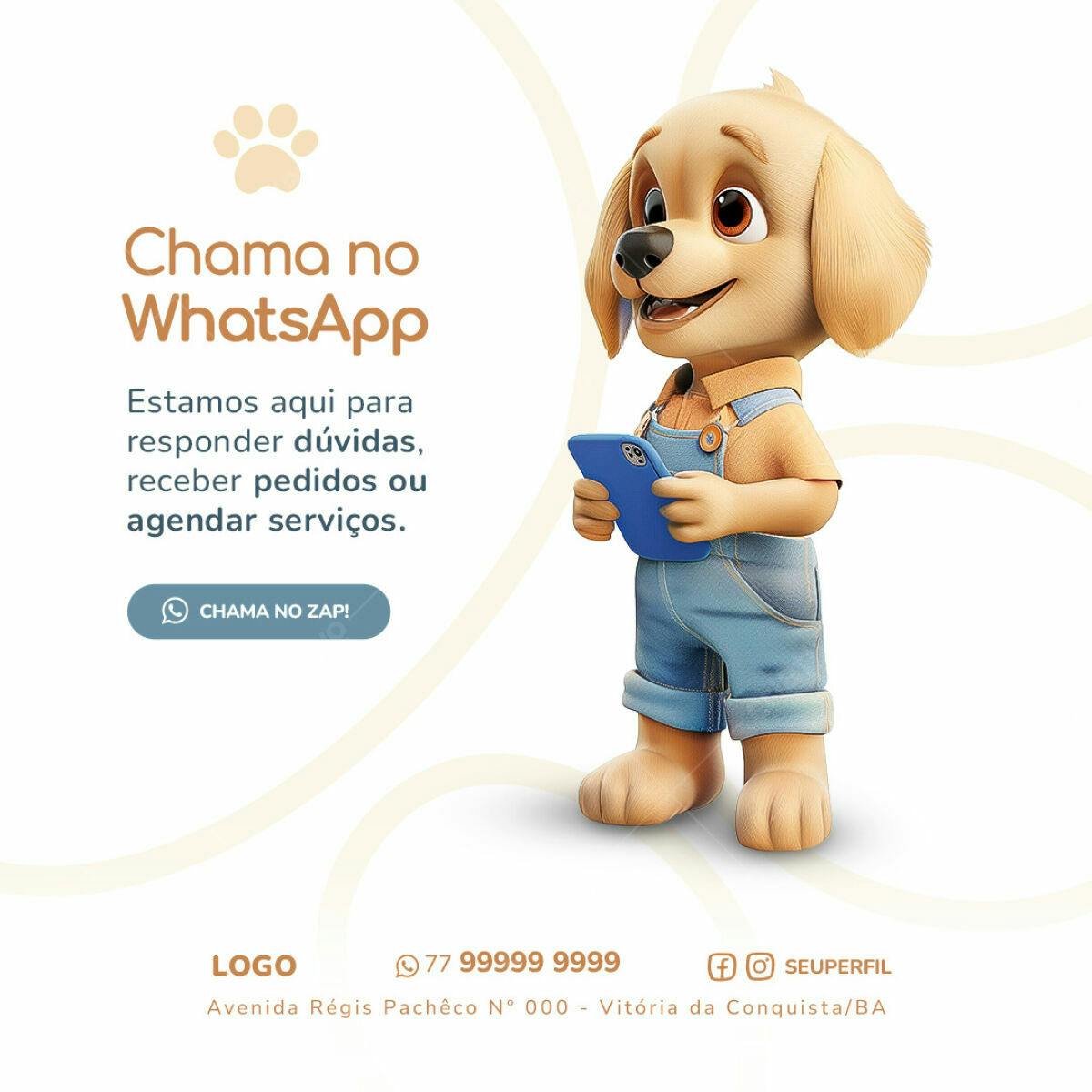 WhatsApp Marketing PSD para Pequenas Empresas Editável