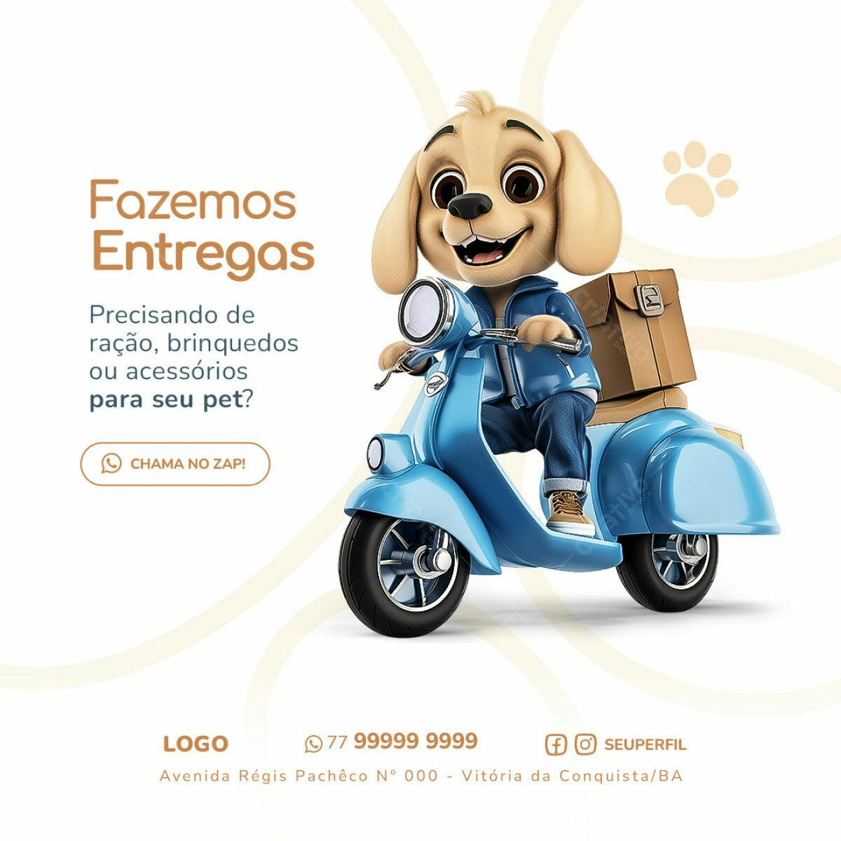 Banner Pet Shop Entrega PSD Editável