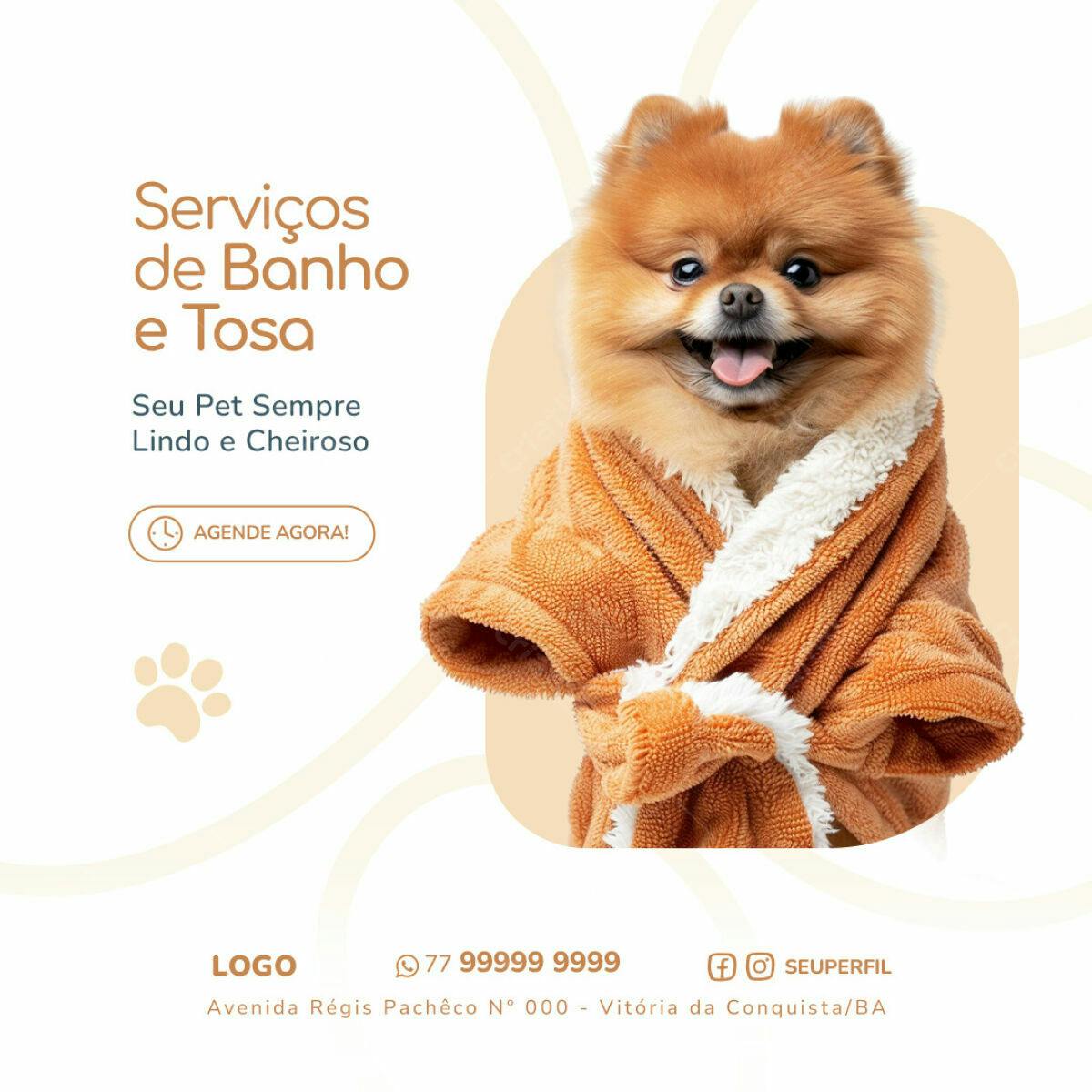 Post para Serviços Pet PSD Editável