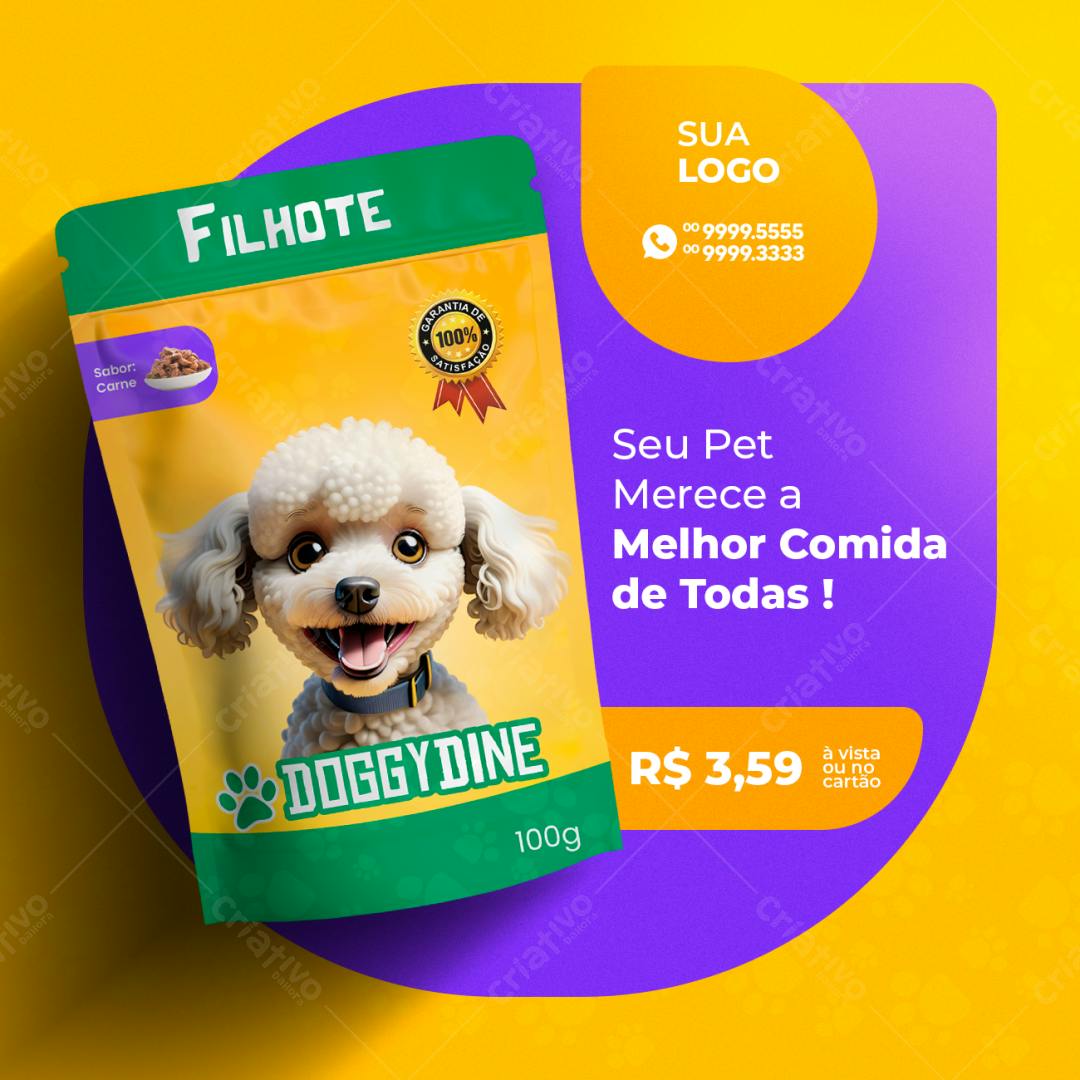 Embalagem para Ração Pet PSD Editável
