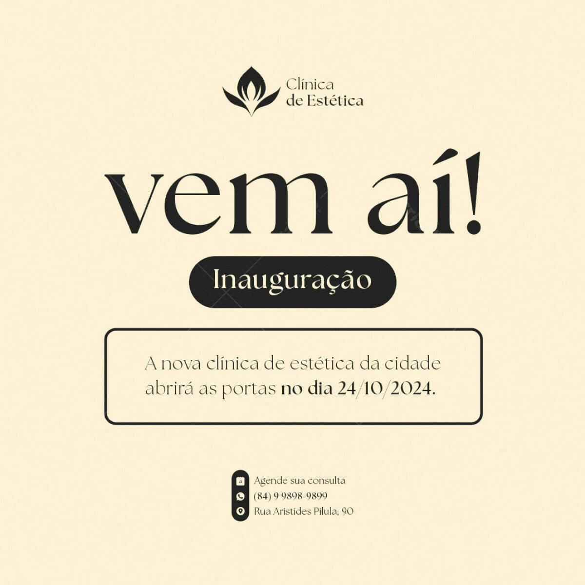 Flyer Inauguração Clínica de Estética PSD Editável