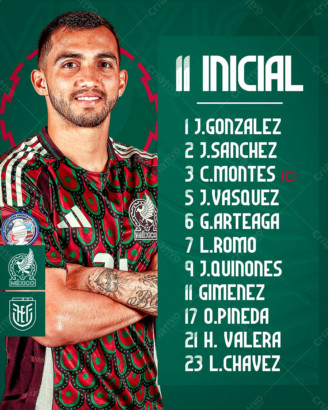 PSD Camisa de Futebol para Seleção Mexicana PSD Editável