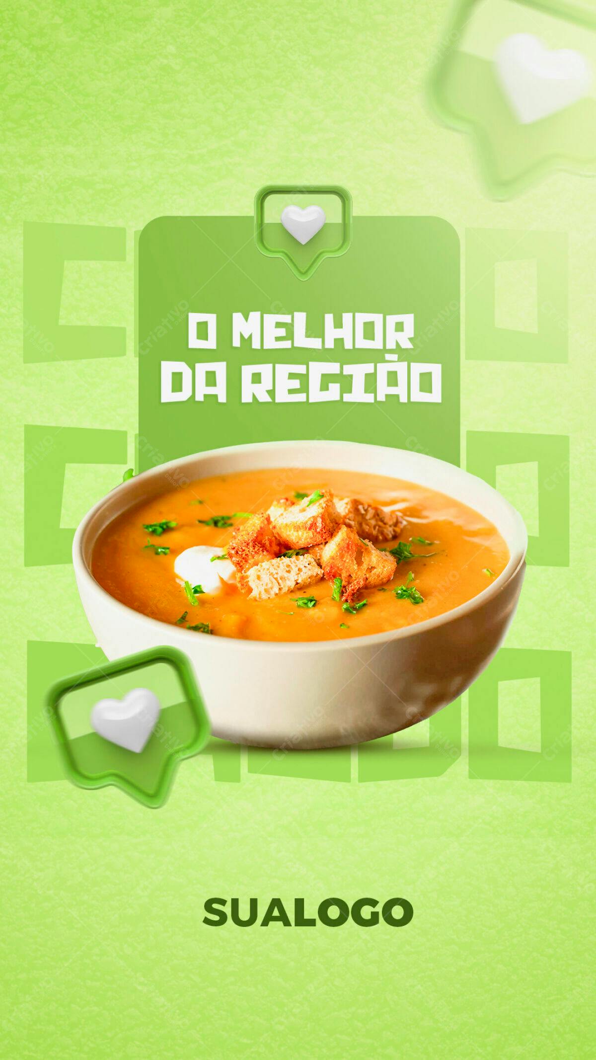 Post para Restaurante com Sopa PSD Editável