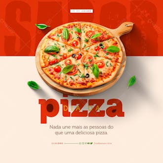 Social media dia da pizza pizza deliciosa