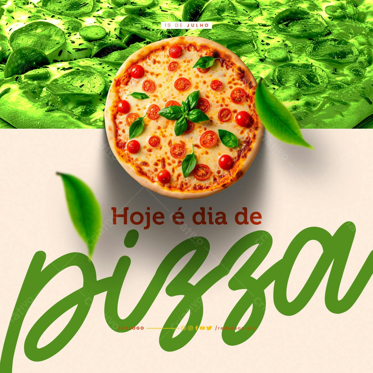 Post de Mídia Social Dia da Pizza PSD Editável