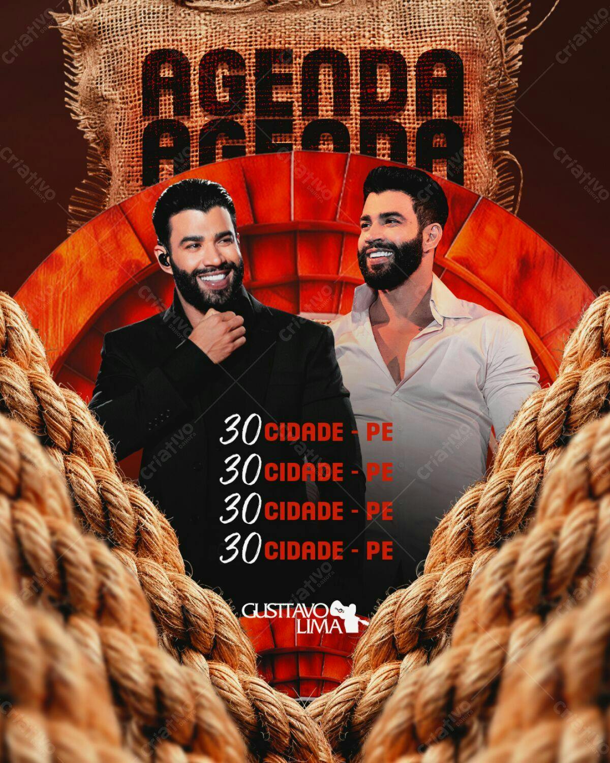Flyer para Show Gusttavo Lima PSD Editável