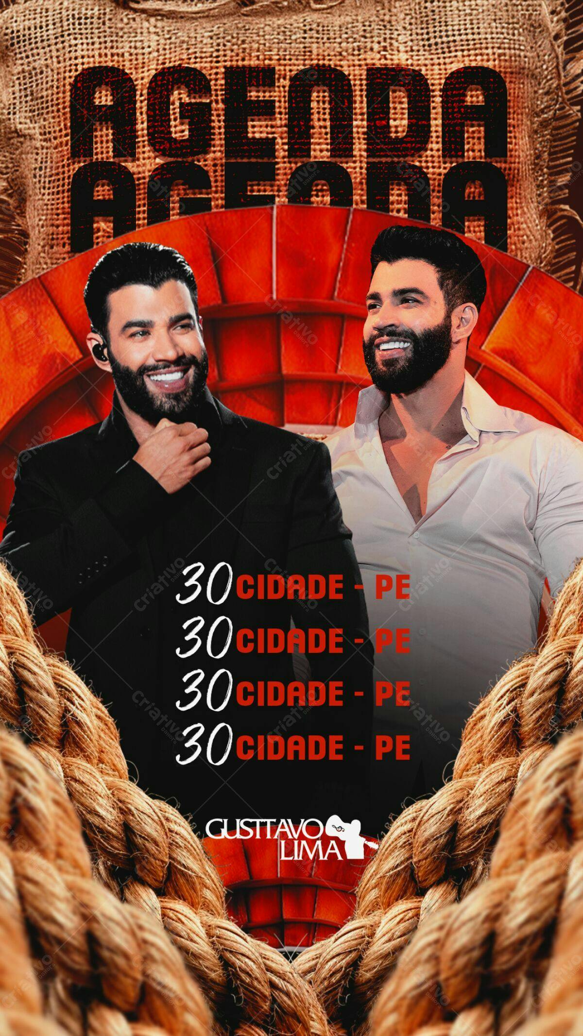 Flyer para Show Gusttavo Lima PSD Editável