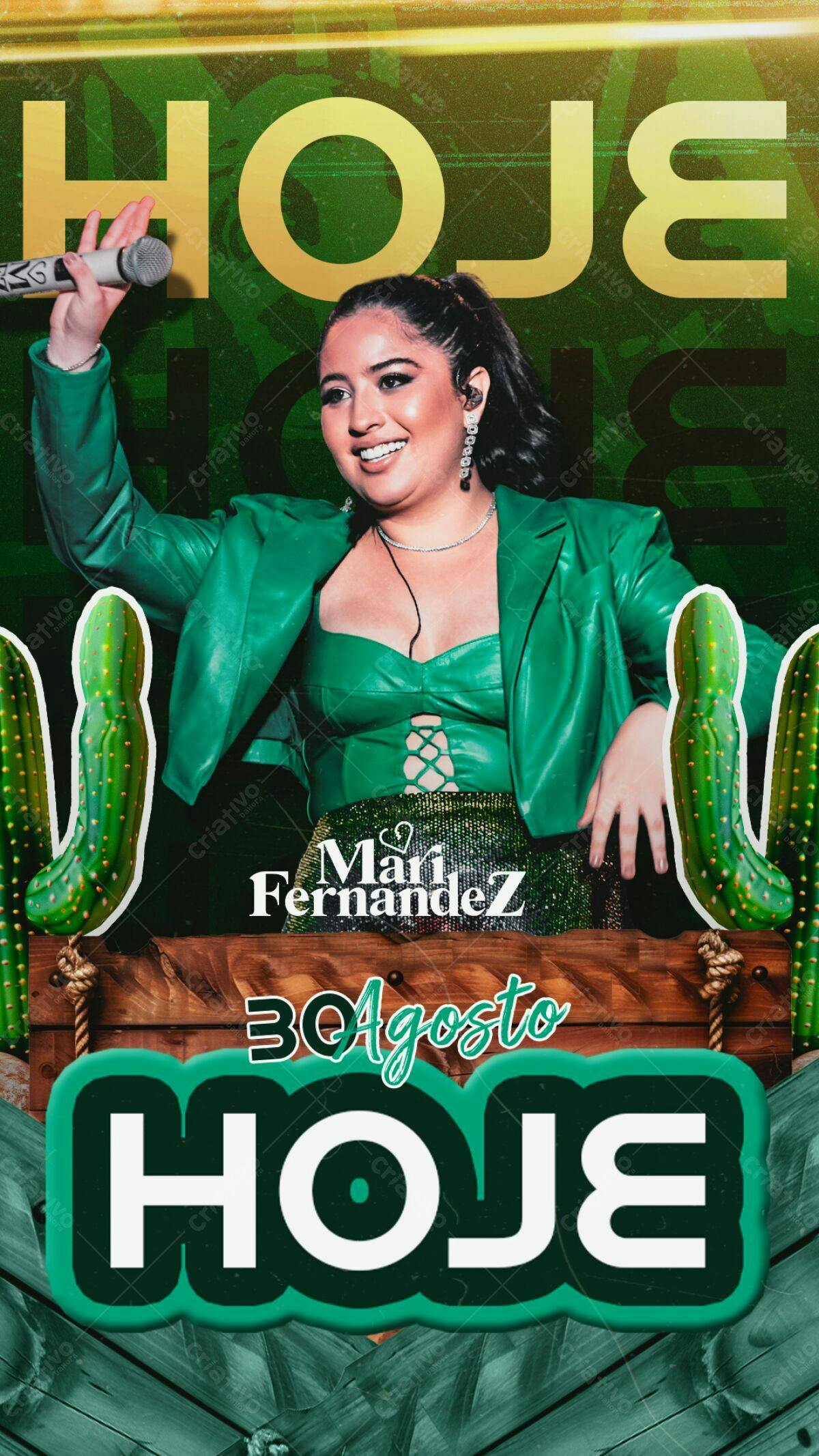 Flyer Show Mari Fernandez 30 Agosto PSD Editável