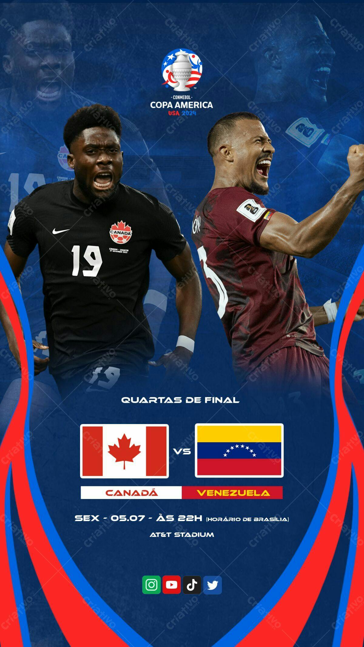 Flyer Copa América Canadá x Venezuela PSD Editável