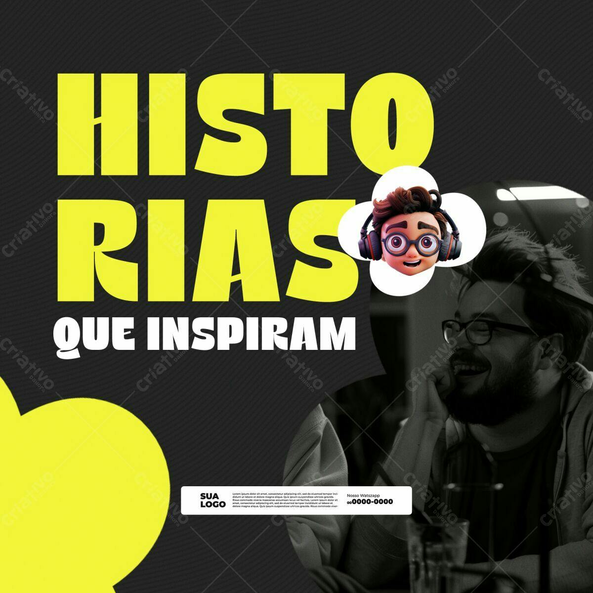 Post para Redes Sociais Histórias que Inspiram PSD Editável