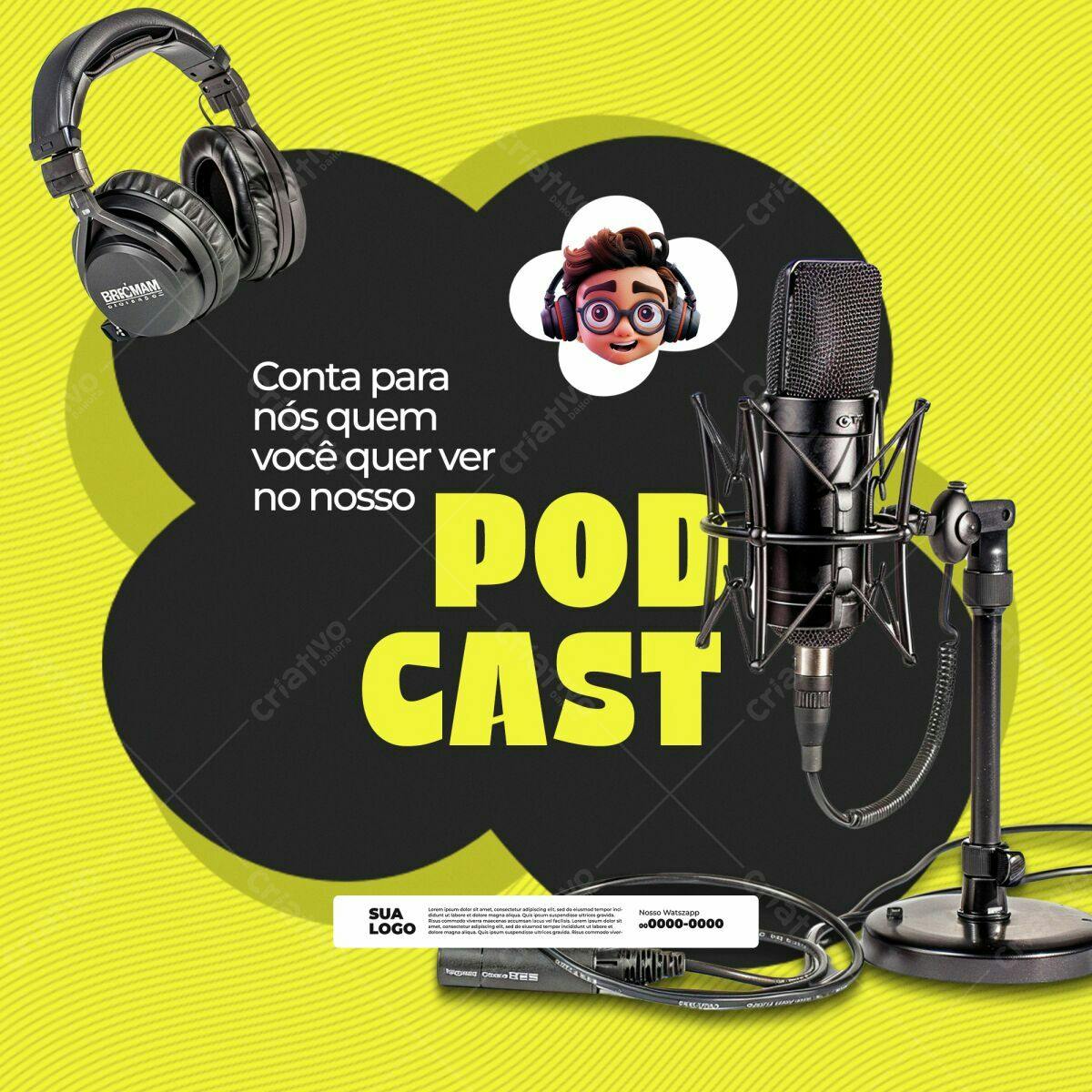 Arte para Podcast PSD Editável