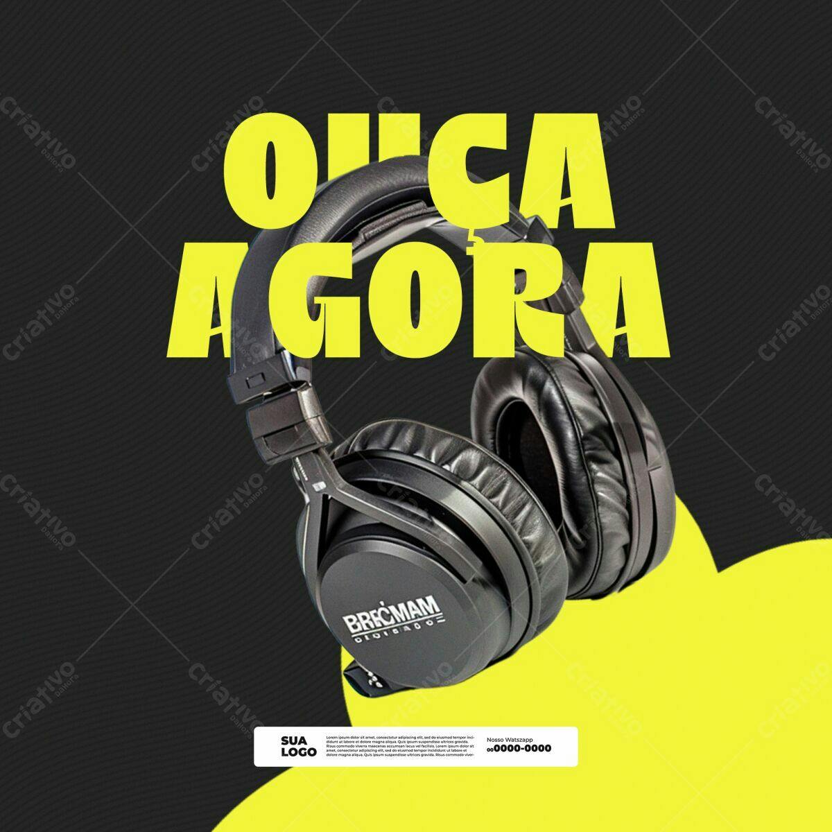 Flyer Promoção Ouça Agora PSD Editável