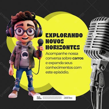 9 podcast psd edítavel