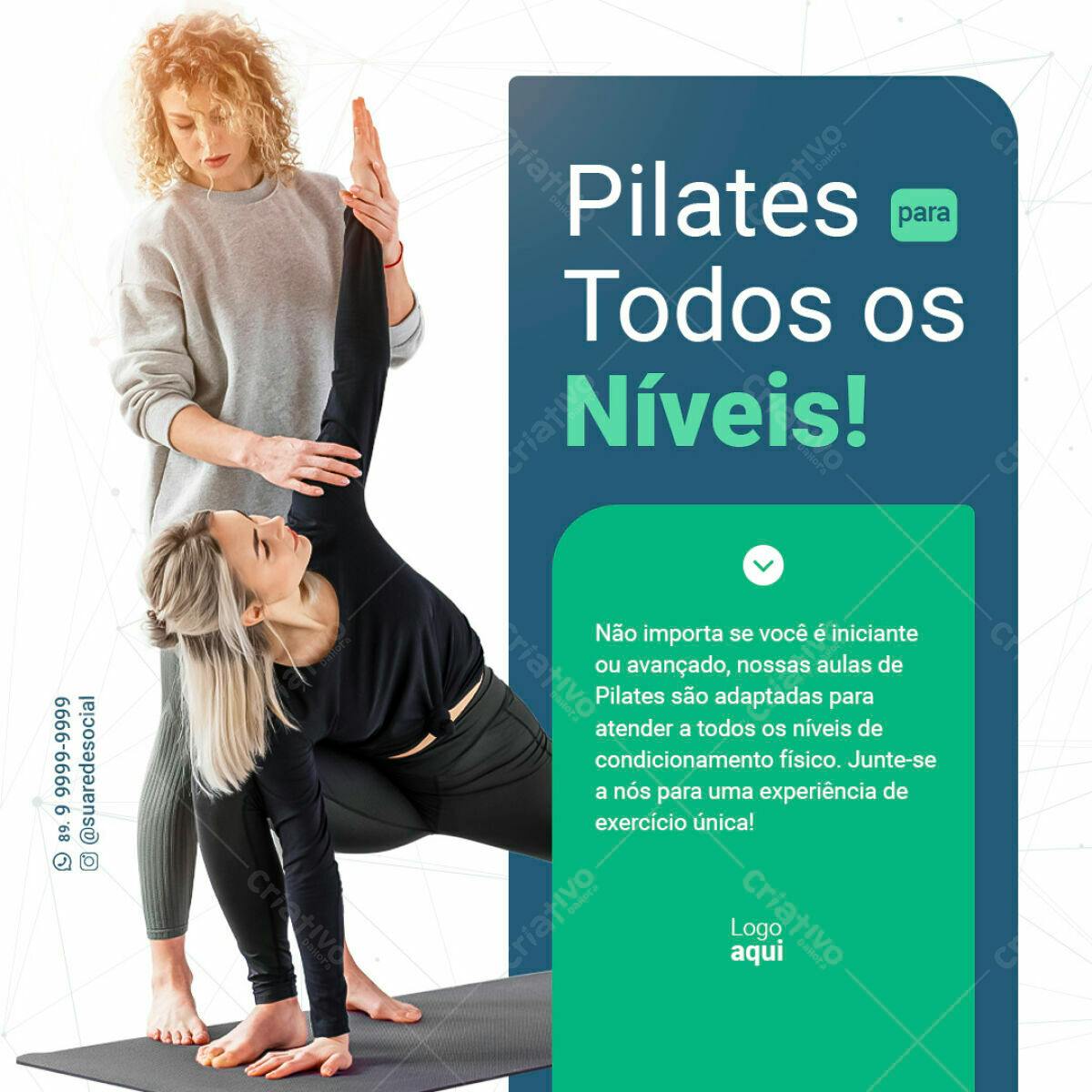 Flyer para Aula de Pilates PSD Editável
