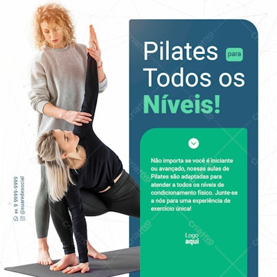 Flyer para Aula de Pilates PSD Editável