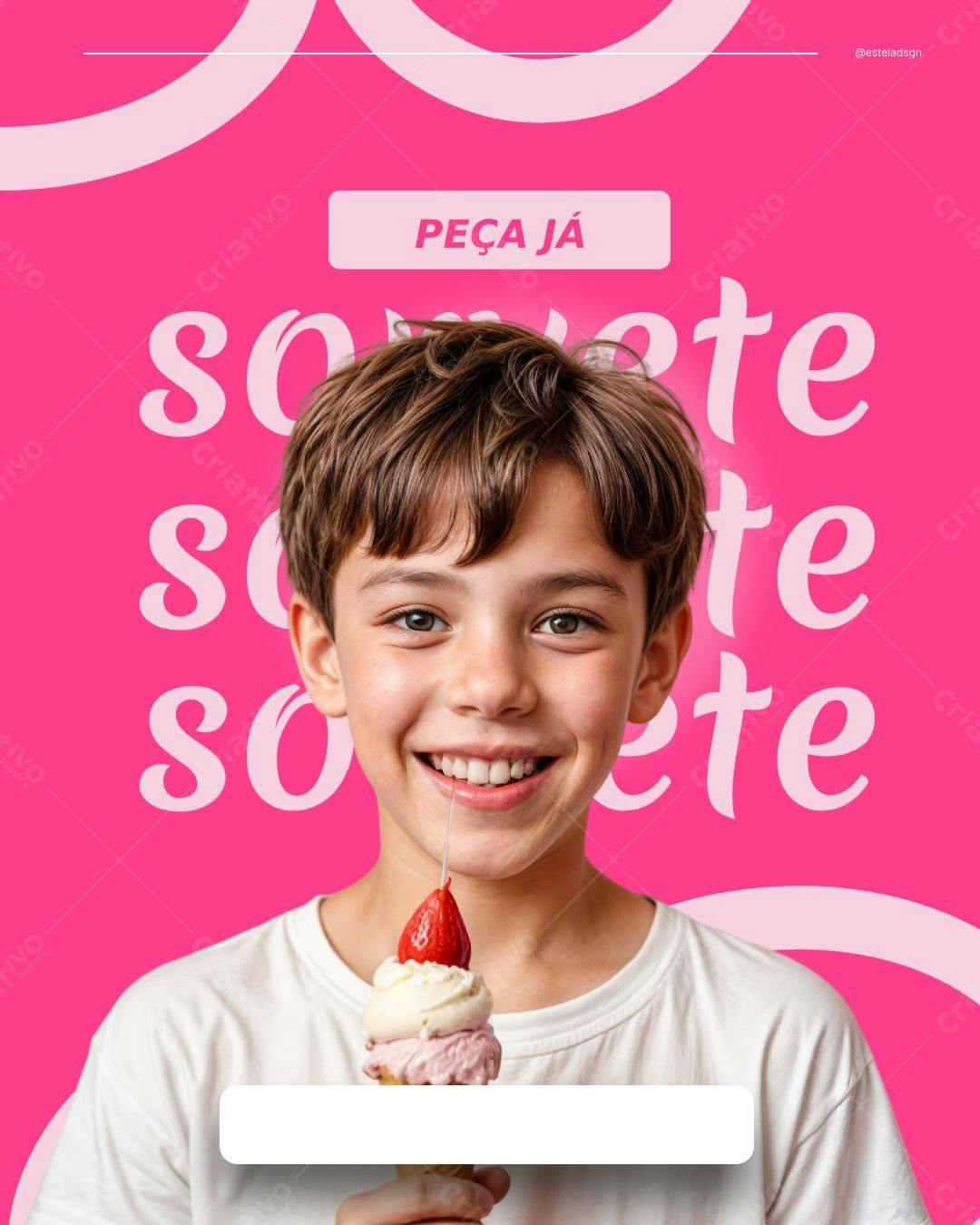Flyer Sorvete Infantil PSD Editável