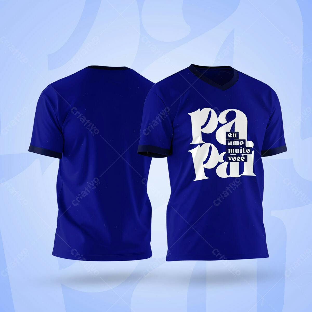 Camiseta Dia dos Pais Azul Royal PSD Editável