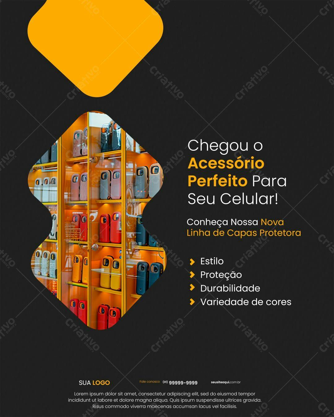 Flyer para Lançamento de Capas de Celular PSD Editável