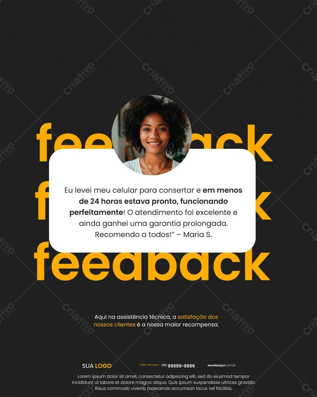Postagem Feedback Cliente PSD Editável