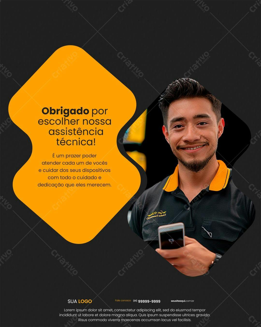 Postagem Agradecimento Assistência Técnica PSD Editável