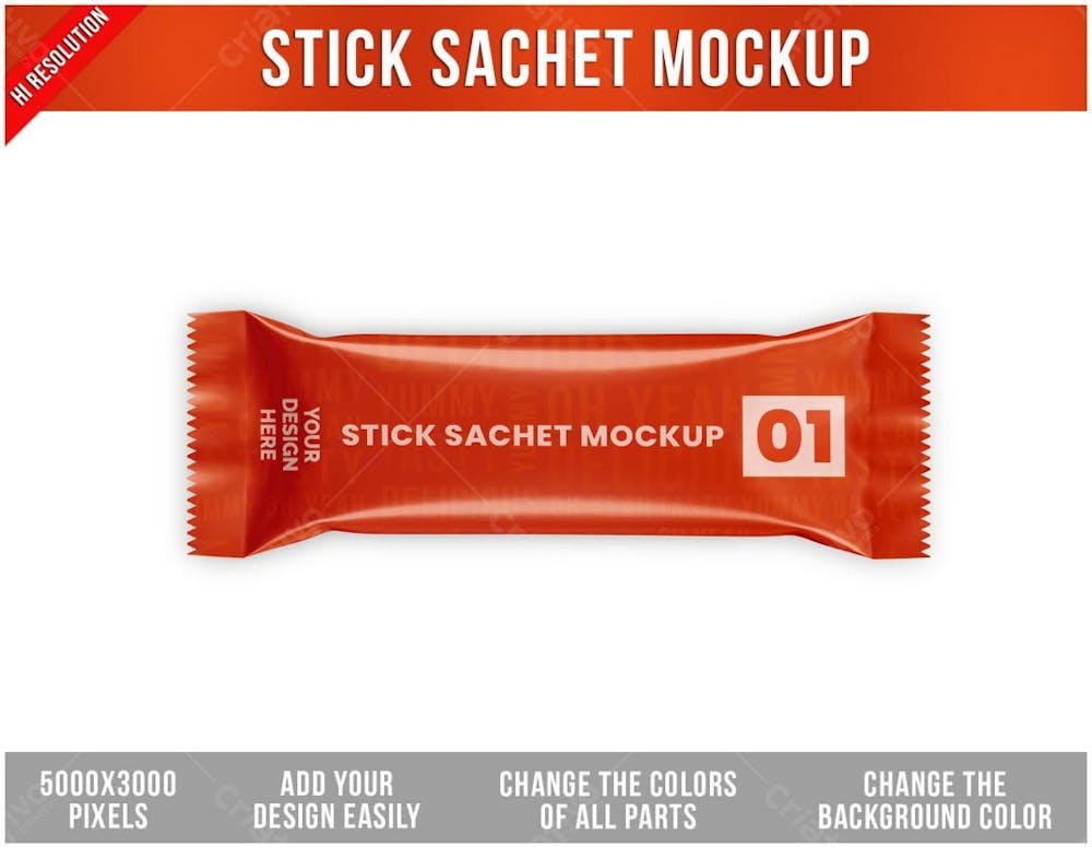 Sachê Tipo Stick Psd Editável Mockup