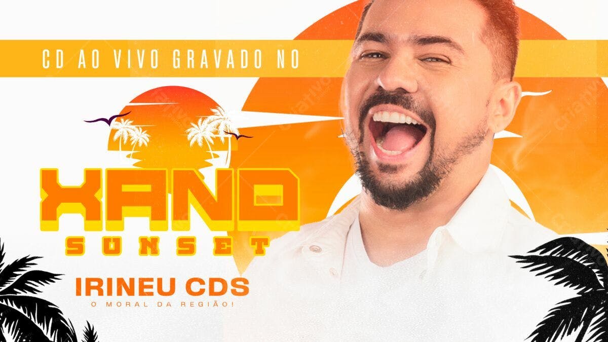 Flyer para Show Xand Sunset Irineu CDS PSD Editável