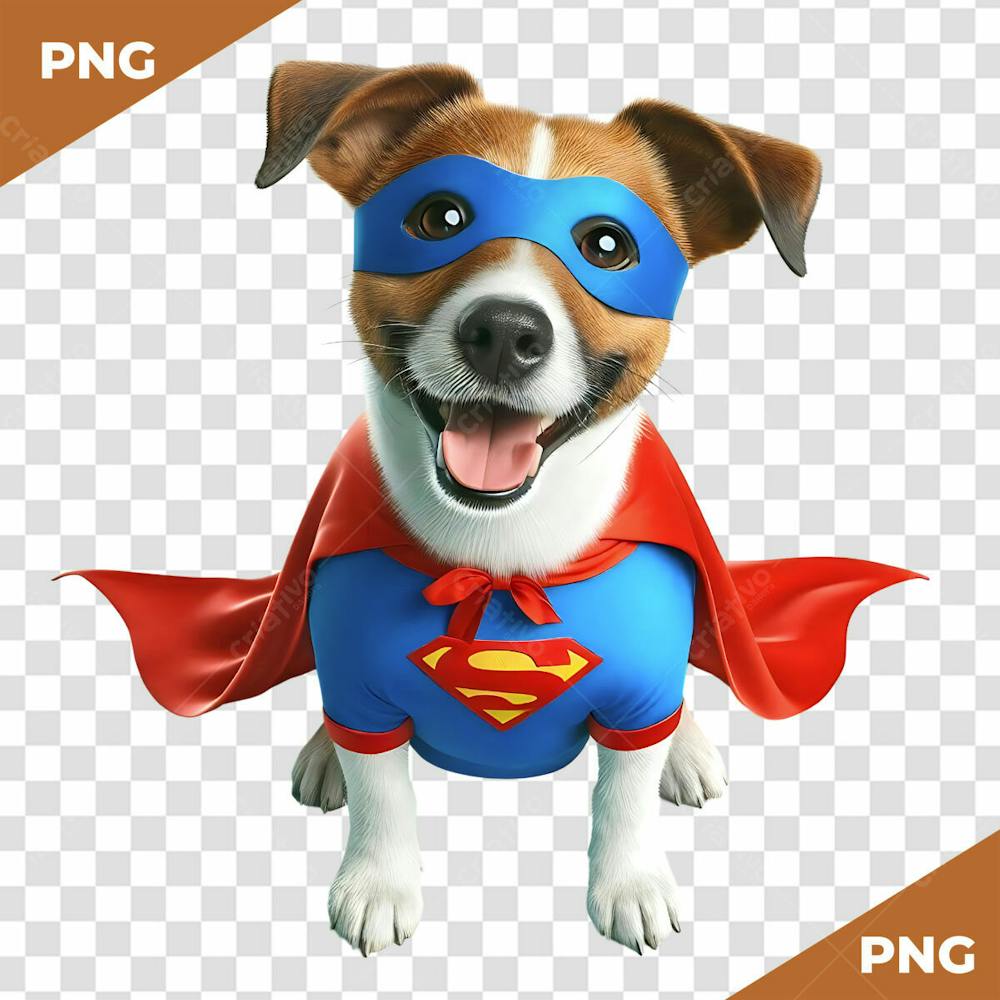 Elemento 3D Cachorro Super Heroi