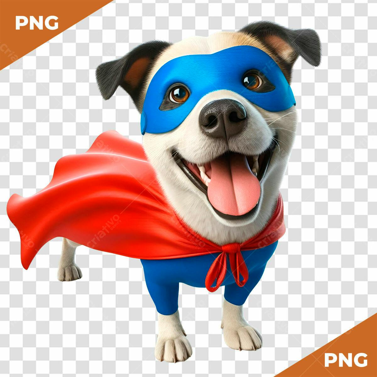 PSD Cachorro Super-Herói para Mascote de Empresa Editável
