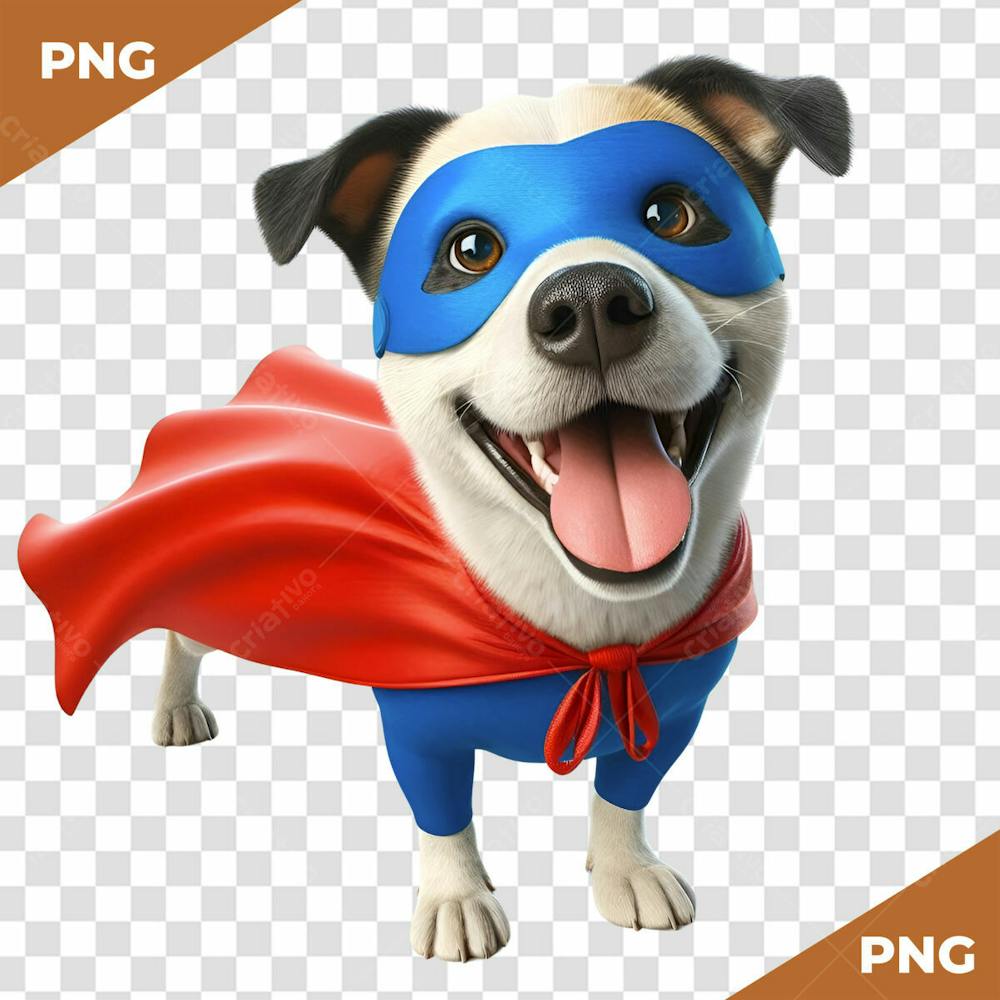 Elemento 3D Cachorro Super Heroi