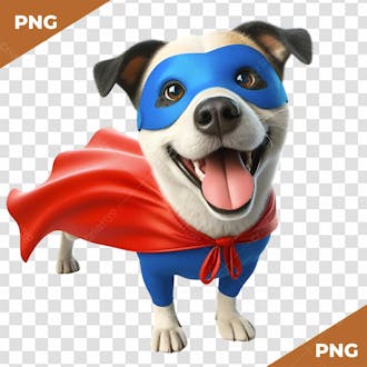 Elemento 3d cachorro super heroi