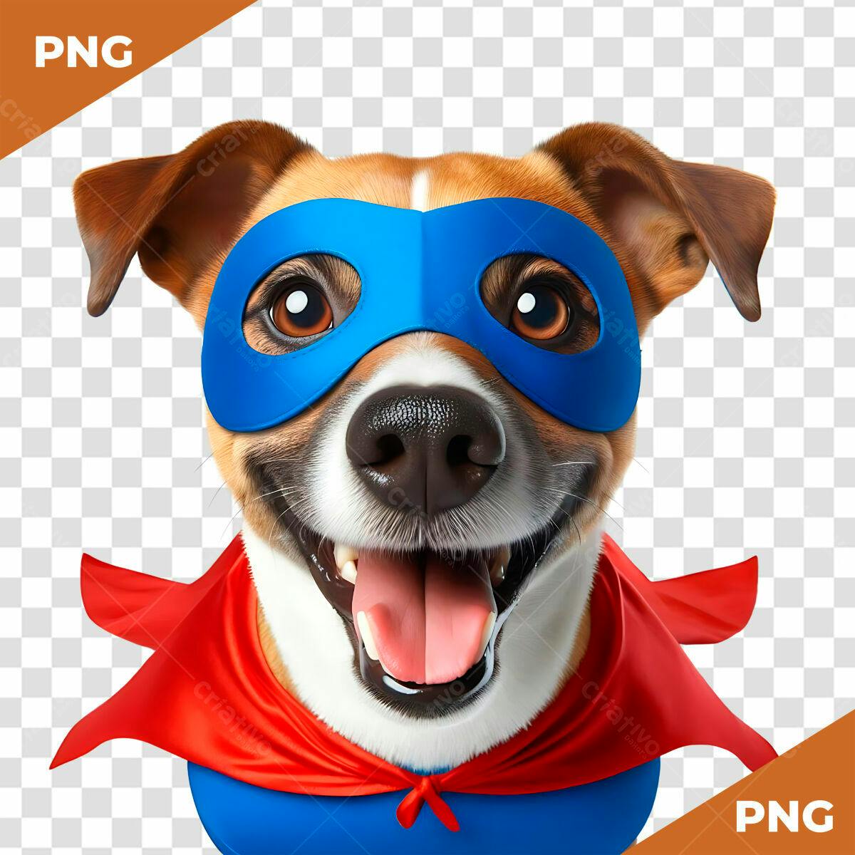 PSD Cachorro Super-Herói para Mascote Editável