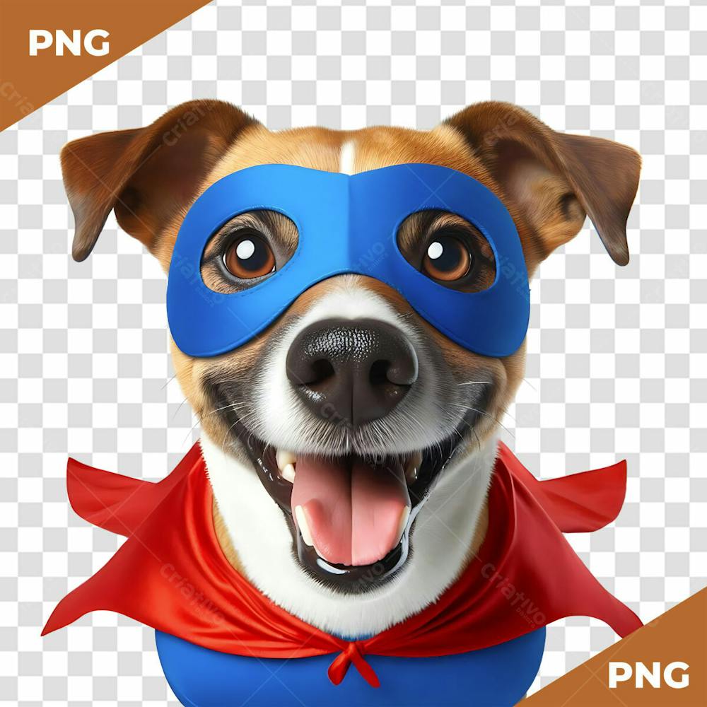 Elemento 3D Cachorro Super Heroi