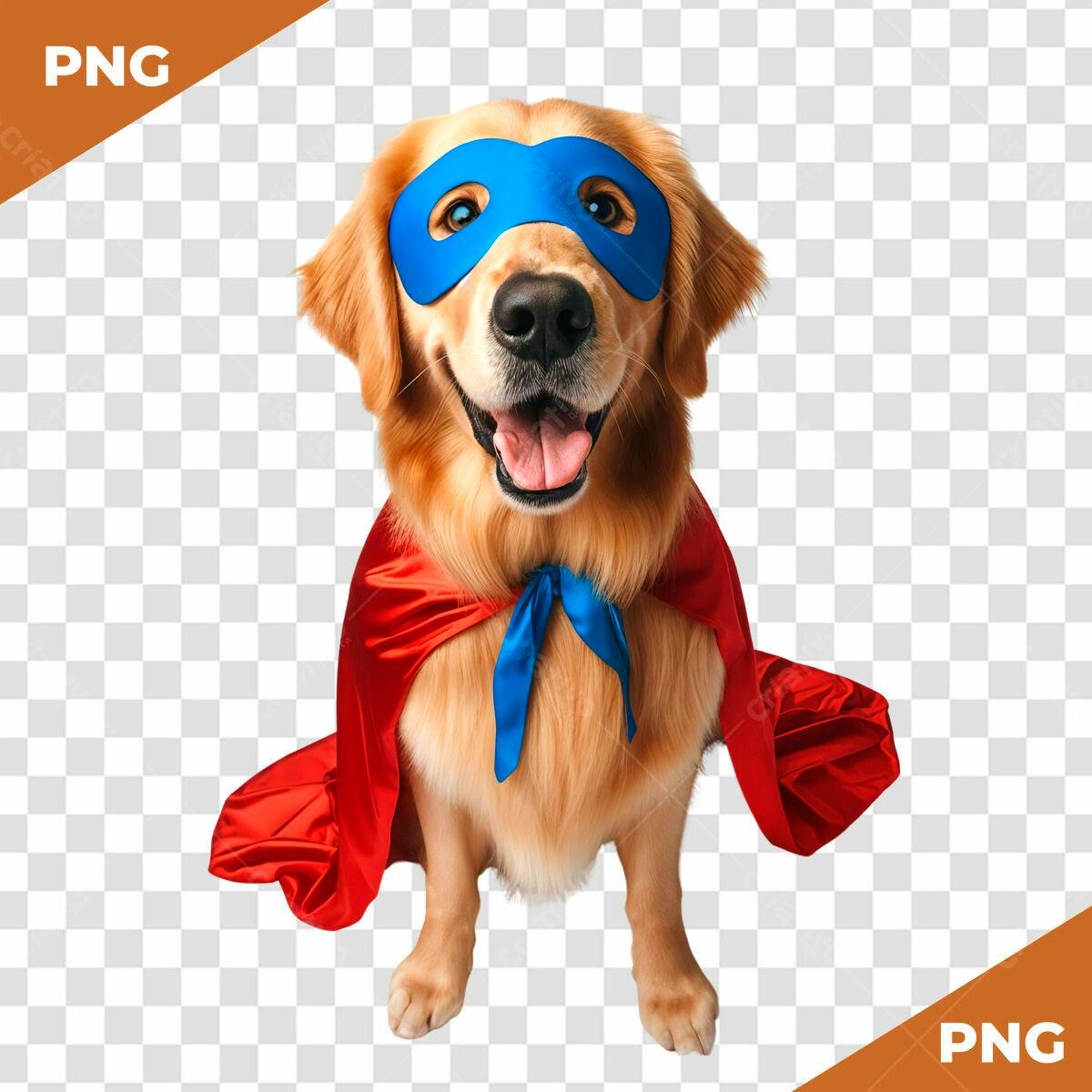 Imagem de Cachorro Super-Herói PSD Editável