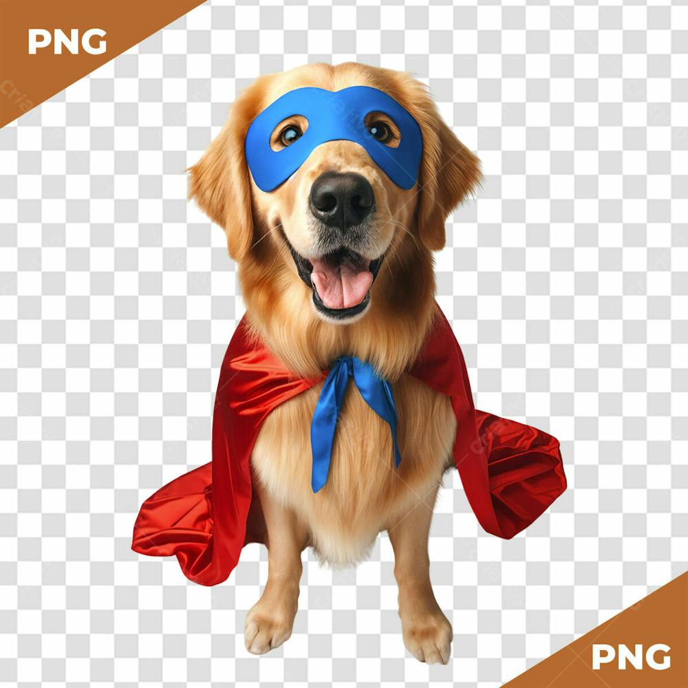 Elemento 3D Cachorro Super Heroi Golden Retriever 02