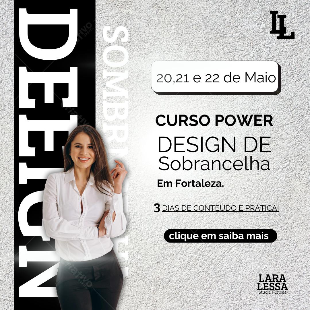 Post Instagram Curso Design de Sobrancelha Fortaleza Editável no Canva
