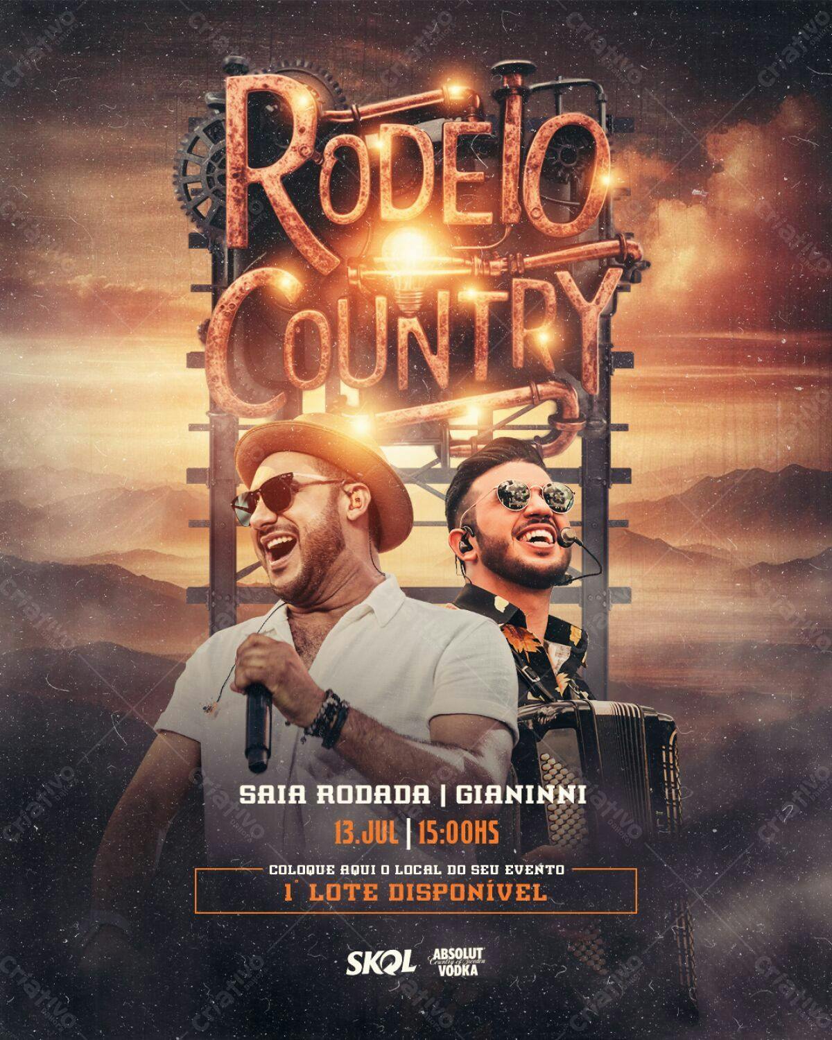Flyer Rodeo Country PSD Editável