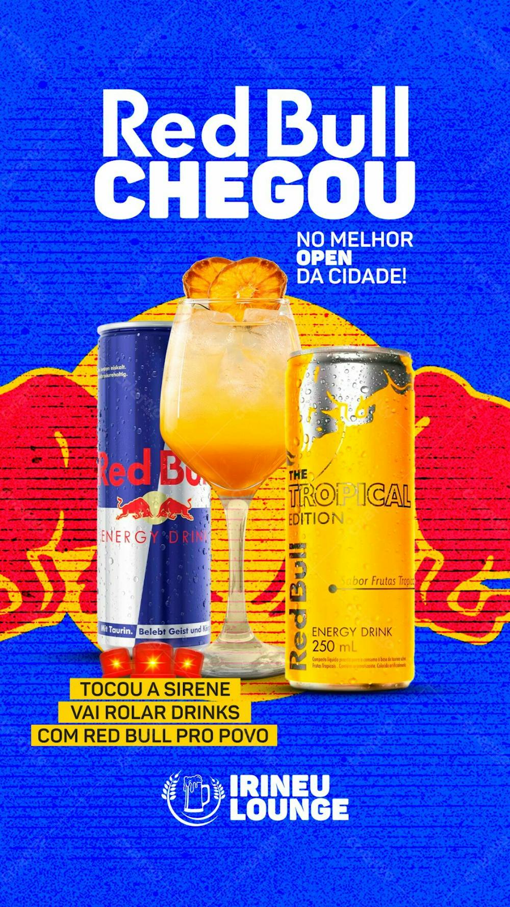 Social Media Distribuidora De Bebidas Drinks Red Bull Stories Psd Editável