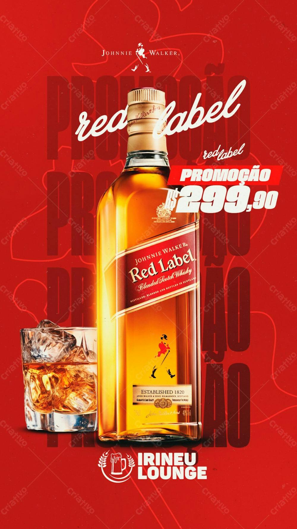 Social Media Distribuidora De Bebidas Whisky Red Label Psd Editável