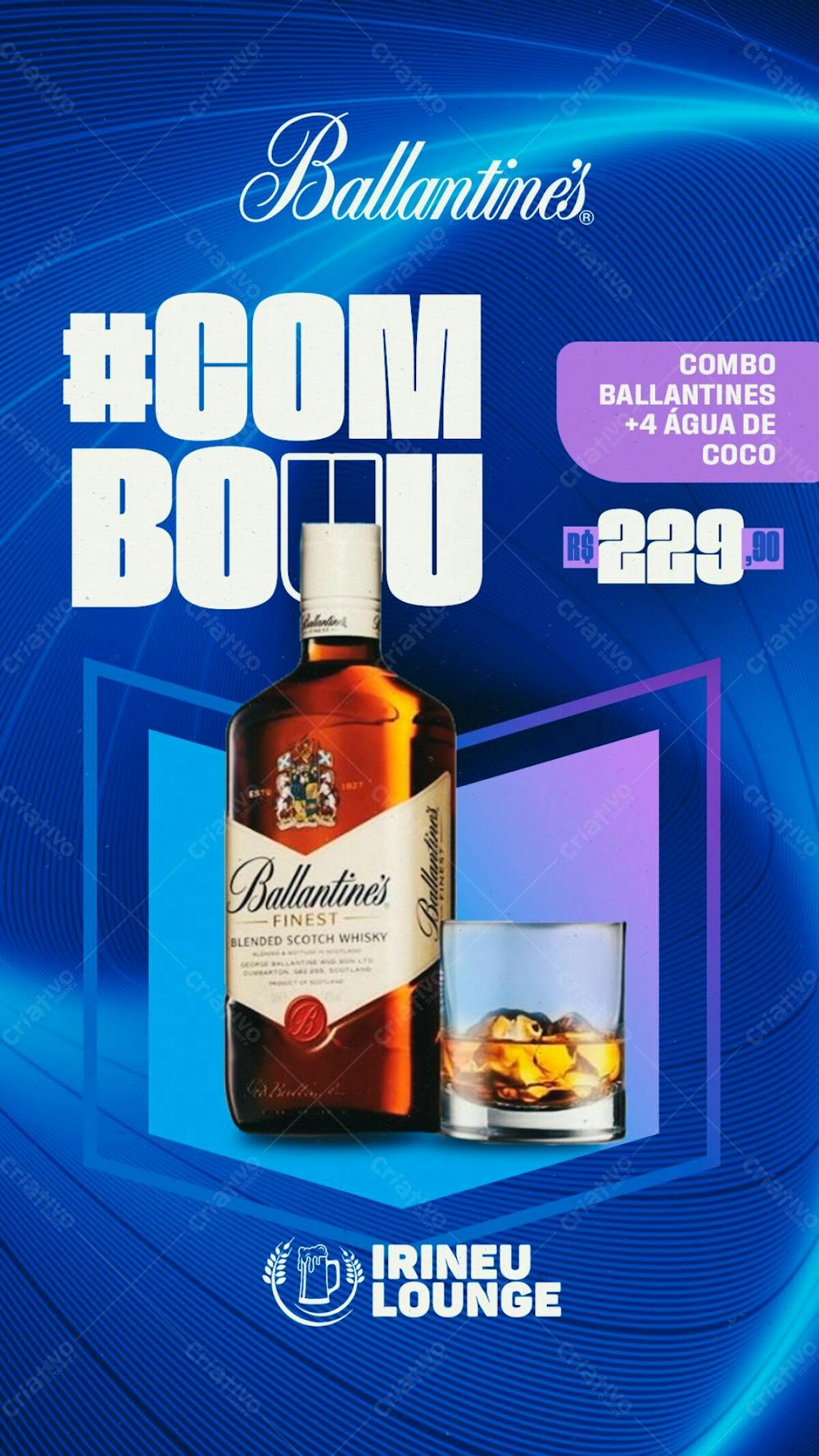 Social Media Distribuidora De Bebidas Whisky Ballantines Psd Editável