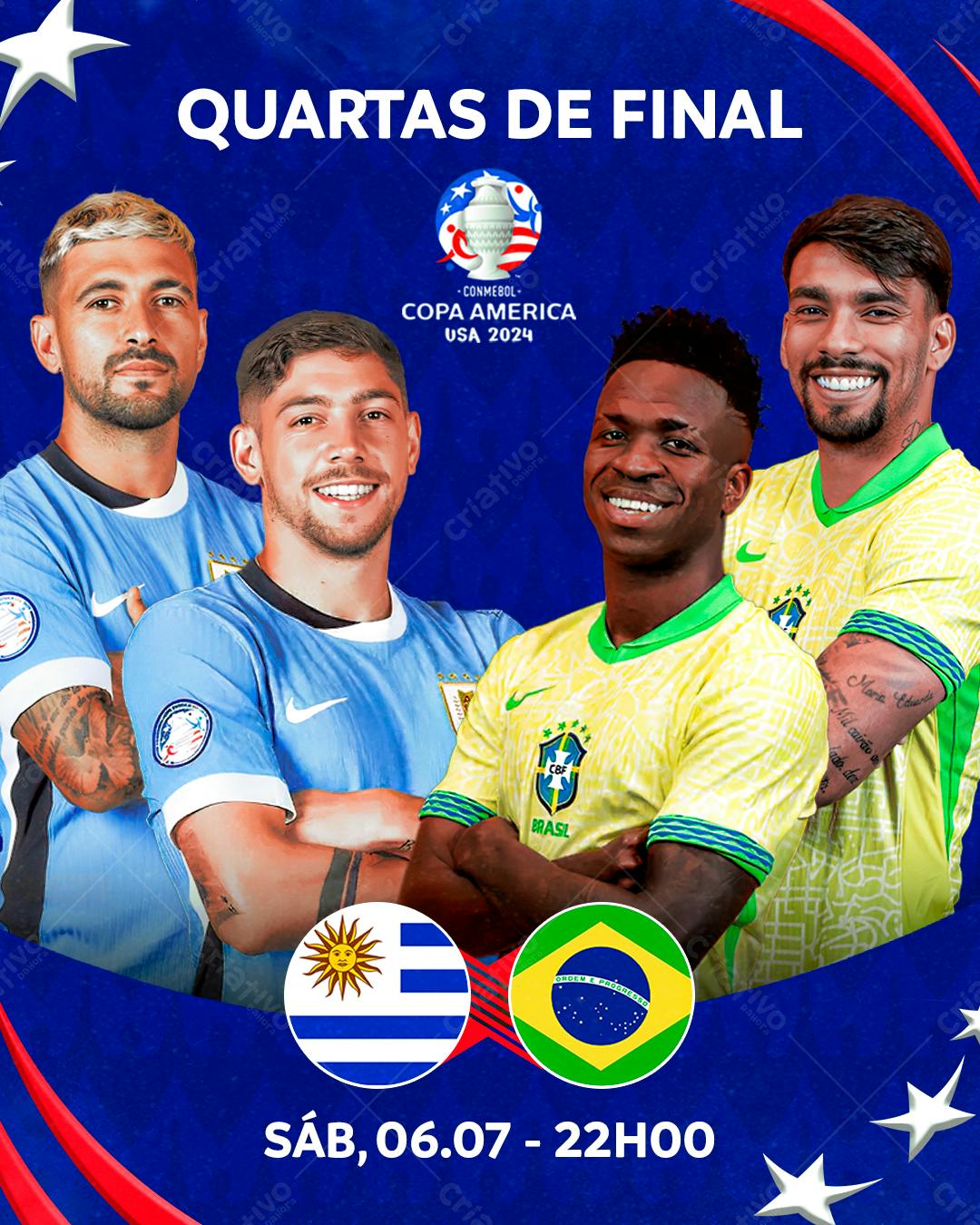Flyer Copa América Uruguai x Brasil PSD Editável