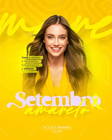 Setembro amarelo – mês de prevenção ao suicídio social media flyer psd editável f 1