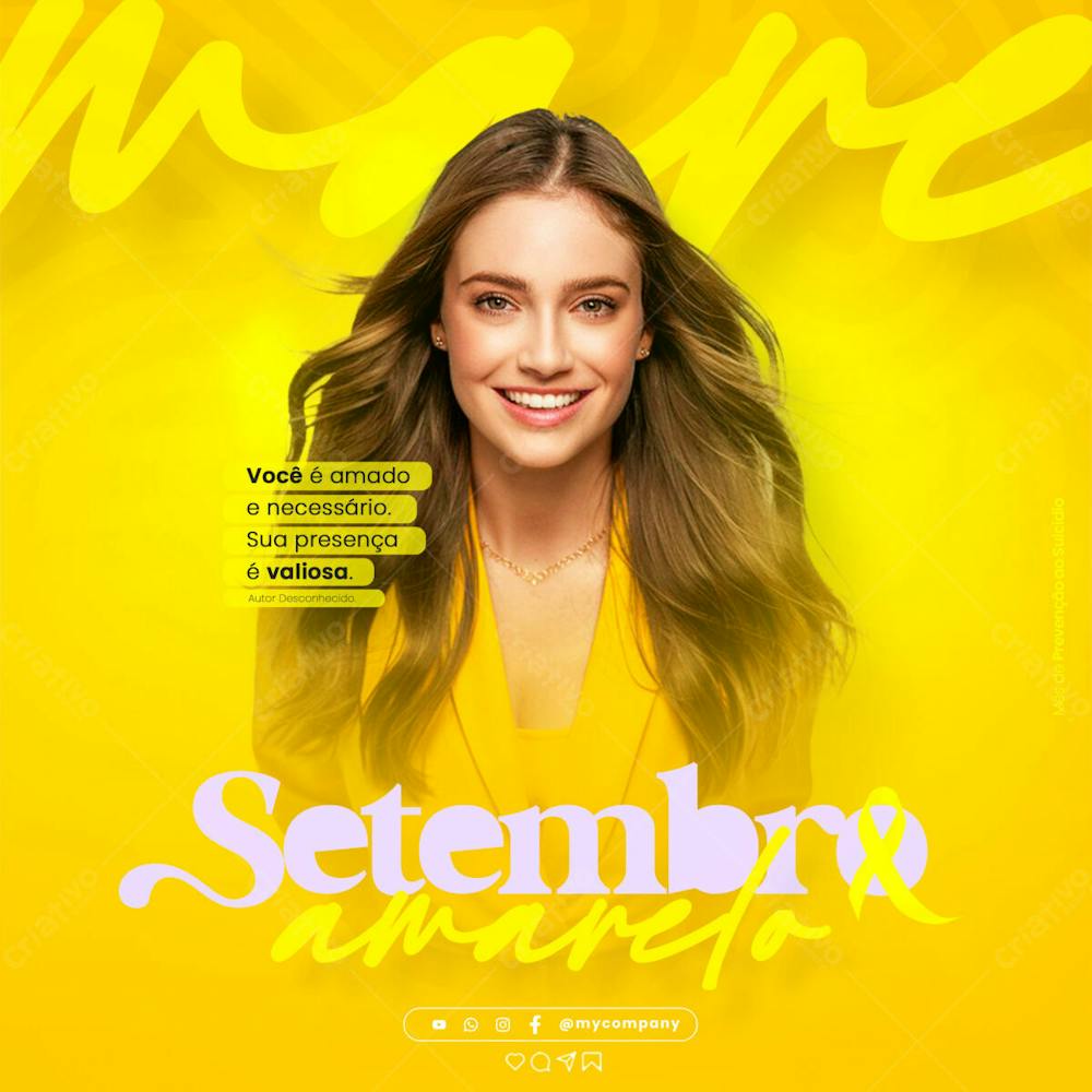 Setembro Amarelo – Mês De Prevenção Ao Suicídio Social Media Flyer Psd Editável F 2