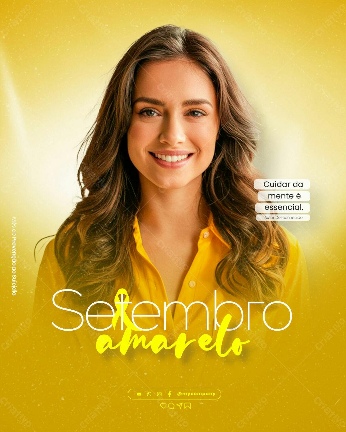 Post para Setembro Amarelo PSD Editável