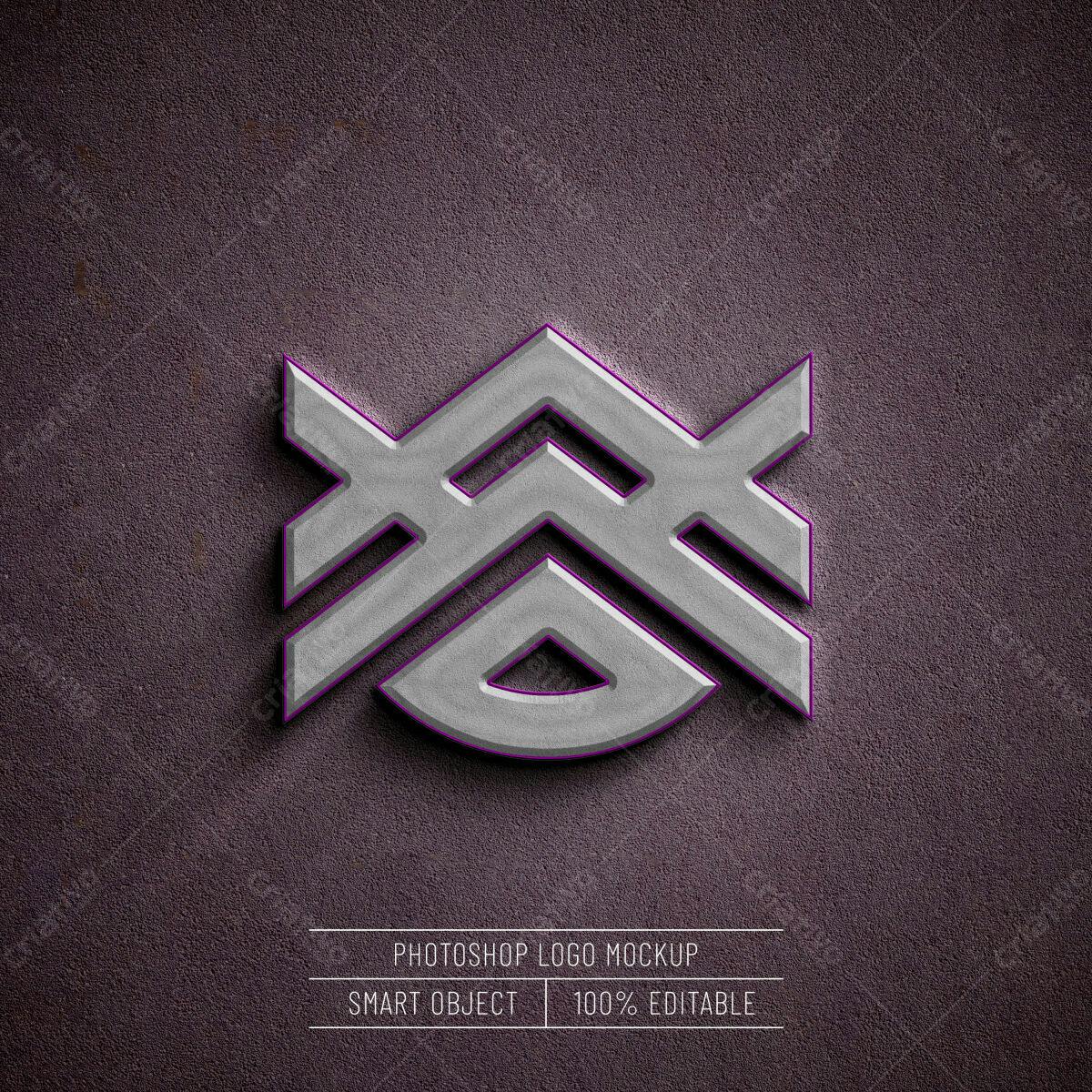 Mockup de Logotipo em PSD com Design Moderno e Textura de Concreto