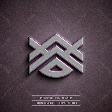 3d realistic logo mockup concrete wall