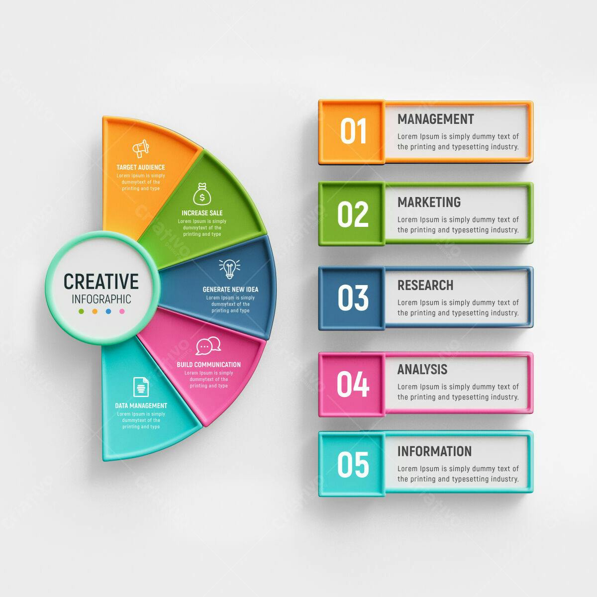 Infográfico de Negócios Colorido PSD Editável
